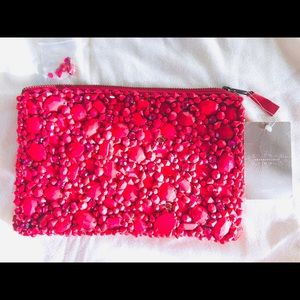 Anthropologie beaded pouch purse